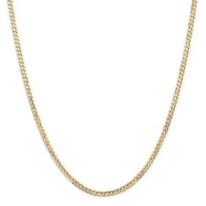 Mens Gold Classics(tm) 3mm. 14kt. Open Concave Curb Chain Bracelet alternate view