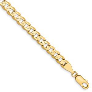 Mens Gold Classics(tm) 5.25mm. 14kt Open Concave Curb Chain Bracelet
