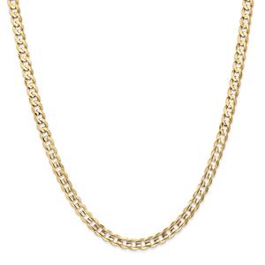 Mens Gold Classics(tm) 5.25mm. 14kt Open Concave Curb Chain Bracelet alternate view
