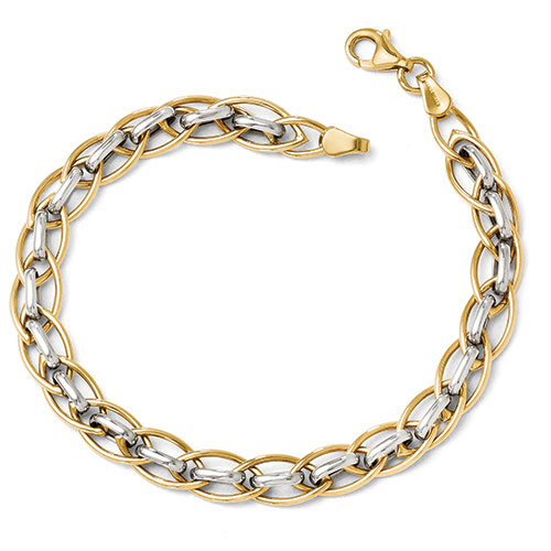 Gold Classics(tm) Two-Tone Polished Fancy Link Bracelet