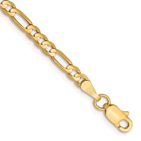 Gold Classics(tm) 3mm. 14kt. Concave Open Figaro Chain Bracelet alternate view