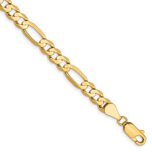 Mens Gold Classics(tm) 5.50mm. 14kt. Concave Open Figaro Bracelet