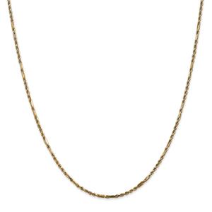 Gold Classics(tm) 1.8mm. 14kt. Diamond Cut Milano Rope Anklet alternate view