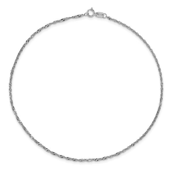 Gold Classics(tm) 1.4mm. 14kt. White Gold Singapore Anklet