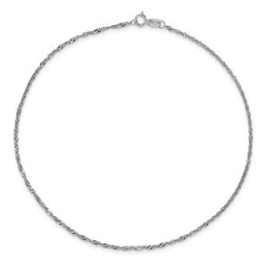 Gold Classics(tm) 1.4mm. 14kt. White Gold Singapore Anklet