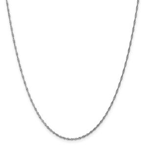 Gold Classics(tm) 1.4mm. 14kt. White Gold Singapore Anklet alternate view