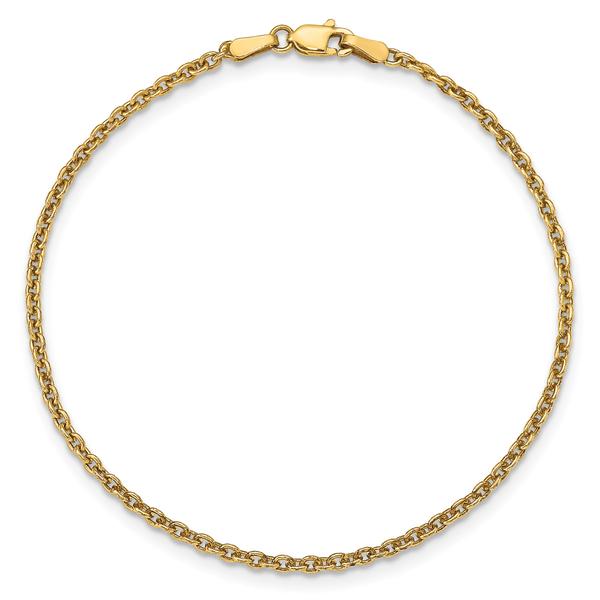 Gold Classics(tm) 2.2mm. Solid Polished Cable Chain Anklet