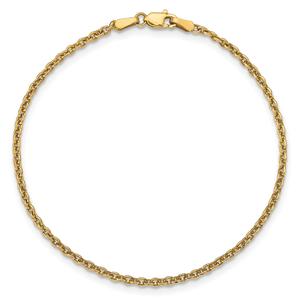 Gold Classics(tm) 2.2mm. Solid Polished Cable Chain Anklet