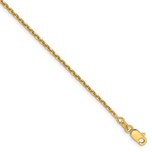 Gold Classics(tm) 1.65mm. Solid Diamond Cut Cable Anklet
