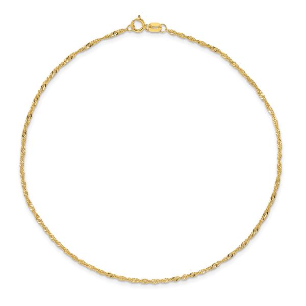 Gold Classics(tm) 1.4mm. 14kt. Gold Singapore Chain Anklet