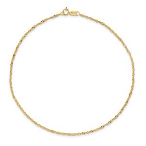 Gold Classics(tm) 1.4mm. 14kt. Gold Singapore Chain Anklet