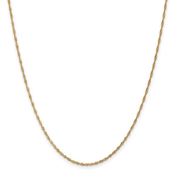 Gold Classics(tm) 1.4mm. 14kt. Gold Singapore Chain Anklet alternate view