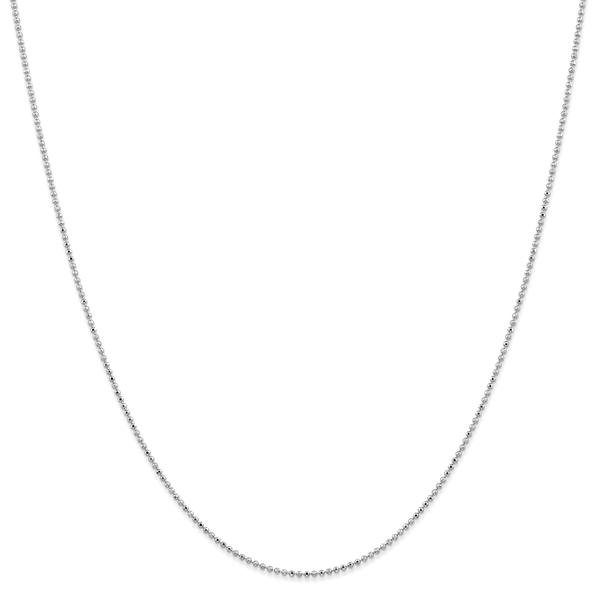 Gold Classics(tm) 1.2mm. White Gold Diamond Cut Beaded Anklet alternate view