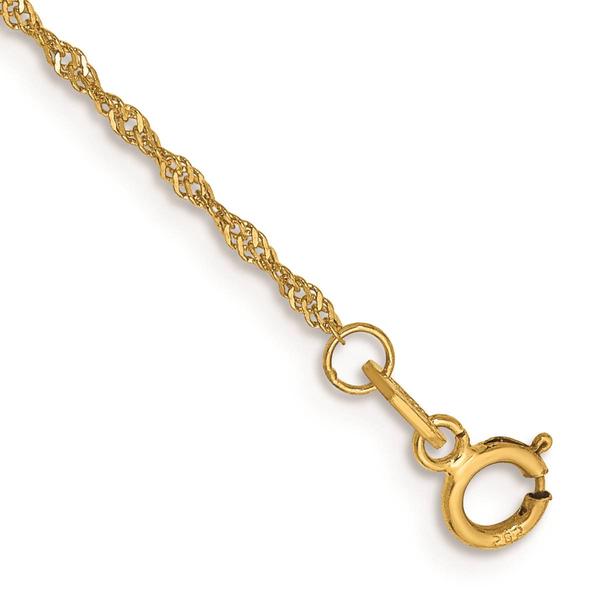 Gold Classics(tm) 1.10mm. 14kt. Gold Singapore Chain Anklet