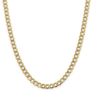 Mens Gold Classics(tm) 6.75mm. 14kt. Semi Solid Pave Curb Bracelet alternate view