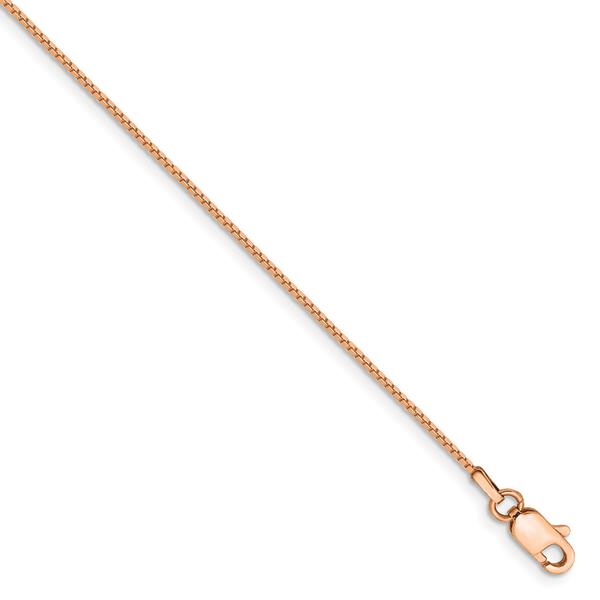 Gold Classics(tm) .9mm. Rose Gold Box Link Chain Anklet