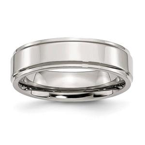 Mens Gentlemen's Classics(tm) Polished Ridged Edge Wedding Band