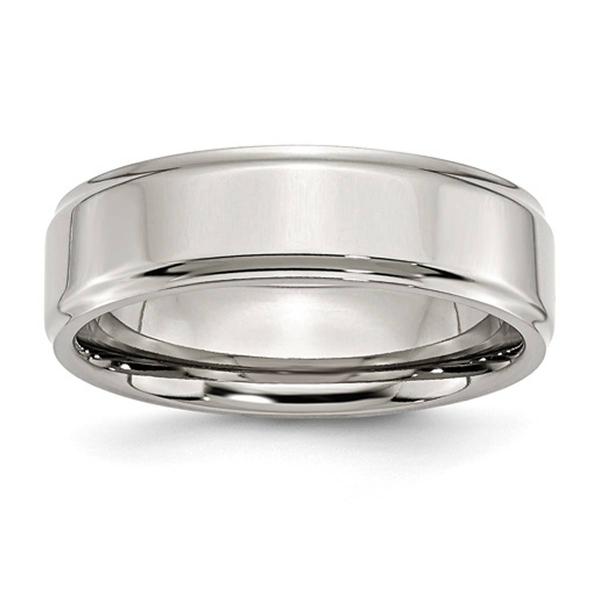 Mens Gentlemen's Classics(tm) Alluring Ridged Edge Wedding Band