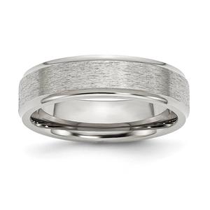 Mens Gentlemen's Classics(tm) Ridged Edge Satin Polished Band