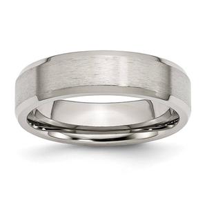 Mens Gentlemen's Classics(tm) Stainless Steel Flat Beveled Edge Band