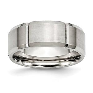 Mens Gentlemen's Classics(tm) Beveled Edge & Grooved Wedding Band