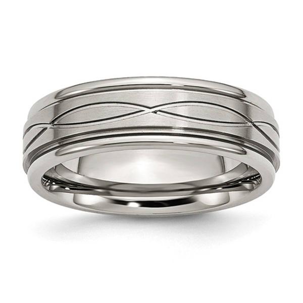 Mens Gentlemen's Classics(tm) Wedding Band with Criss Cross Detail