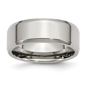 Mens Gentlemen's Classics(tm) Steel Beveled Edge 8mm Wedding Band