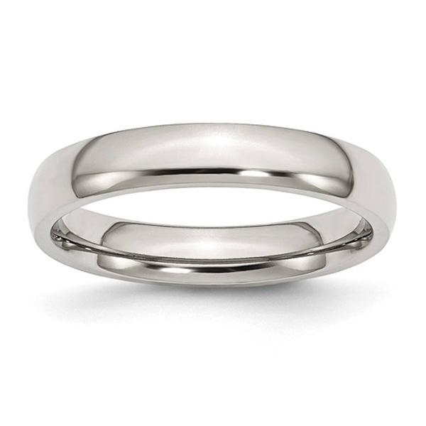 Mens Gentlemen's Classics(tm) 4mm Domed Stainless Steel Wedding Band