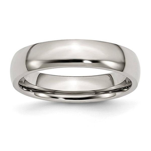 Mens Gentlemen's Classics(tm) 5mm Steel Polished Wedding Band
