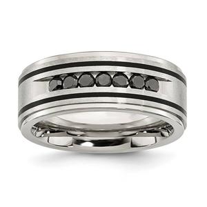 Mens Gentlemen's Classics(tm) Black Diamond Center Wedding Band