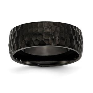 Mens Gentlemen's Classics(tm) Black IP-Plated & Hammered Band