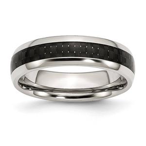 Mens Gentlemen's Classics(tm) Black Fiber Inlay 6mm Wedding Band