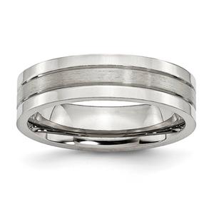 Mens Gentlemen's Classics(tm) 6mm Satin Polished Wedding Band