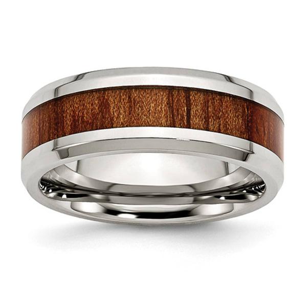 Mens Gentlemen's Classics(tm) Wood Enamel Inlay Wedding Band