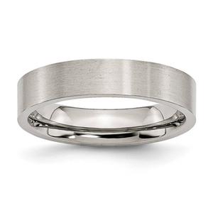 Mens Gentlemen's Classics(tm) 5mm Flat Silver Brushed Wedding Band