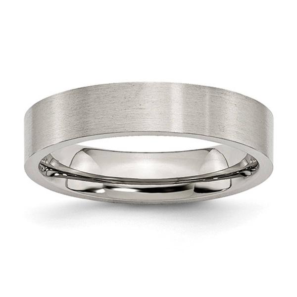 Mens Gentlemen's Classics(tm) 5mm Flat Silver Brushed Wedding Band