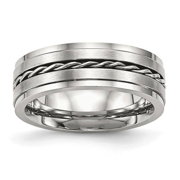 Mens Gentlemen's Classics(tm) Twisted Silver 7mm Wedding Band