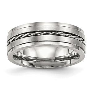 Mens Gentlemen's Classics(tm) Twisted Silver 7mm Wedding Band