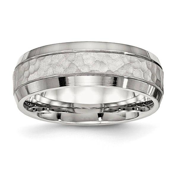 Mens Gentlemens Classics(tm) 7.5mm Hammer Detailed Wedding Band