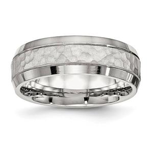 Mens Gentlemens Classics(tm) 7.5mm Hammer Detailed Wedding Band
