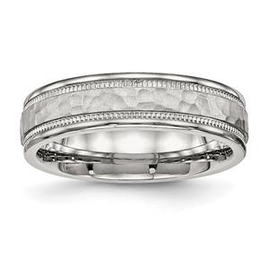 Mens Gentlemen's Classics(tm) 6mm Hammer & Groove Detailed Band