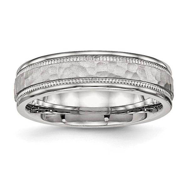 Mens Gentlemen's Classics(tm) 6mm Hammer & Groove Detailed Band