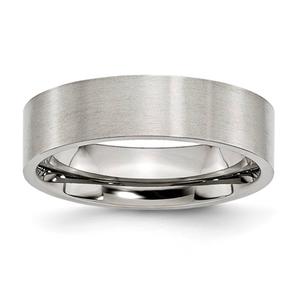 Mens Gentlemen's Classics(tm) Stainless Steel Flat 6mm Brushed Band