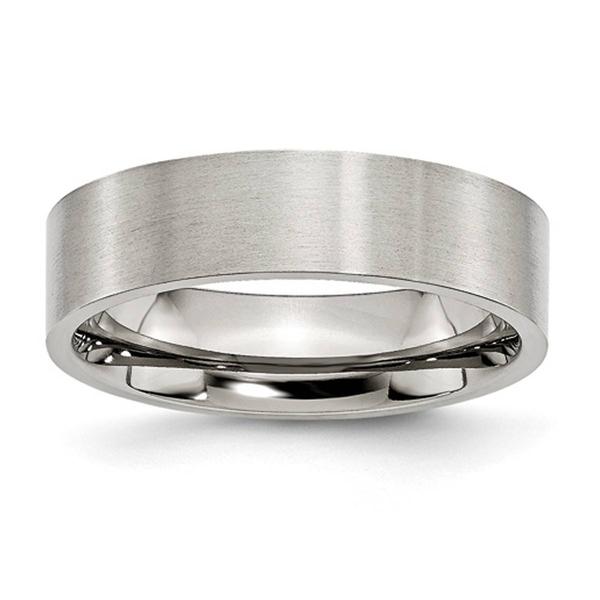 Mens Gentlemen's Classics(tm) Stainless Steel Flat 6mm Brushed Band