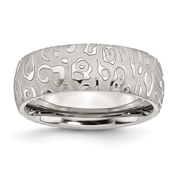 Mens Gentlemen's Classics(tm) Textured Stainless Steel 8mm Band