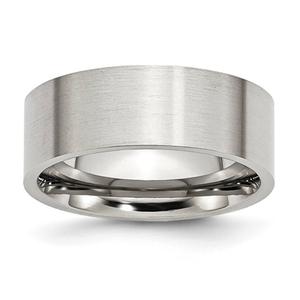 Mens Gentlemen's Classics(tm) Stainless Steel Flat 8mm Brushed Band