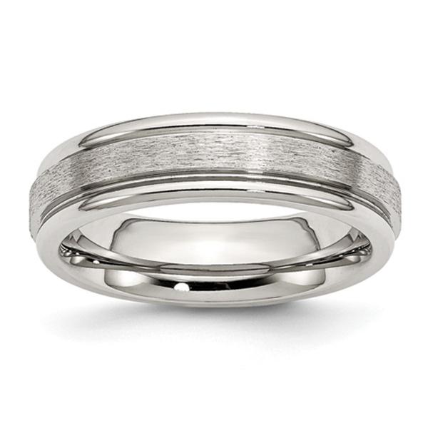 Mens Gentlemen's Classics(tm) Grooved Edge Satin & Polished Band