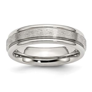 Mens Gentlemen's Classics(tm) Grooved Edge Satin & Polished Band