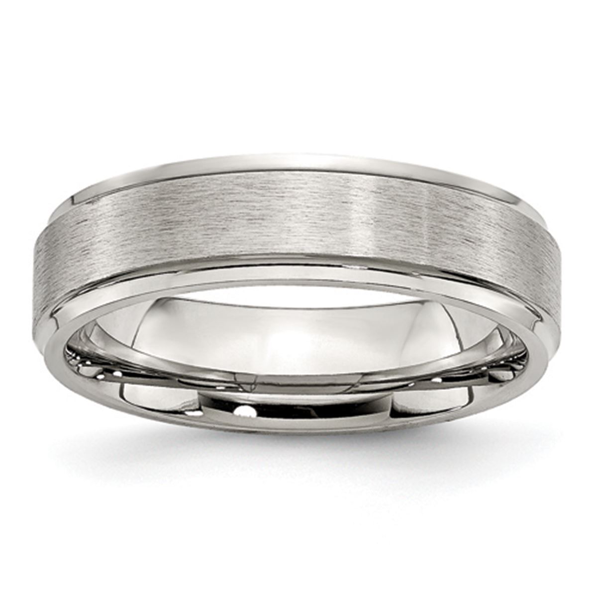 Mens Gentlemen's Classics(tm) 6mm Grooved Edge Brushed Polished Band