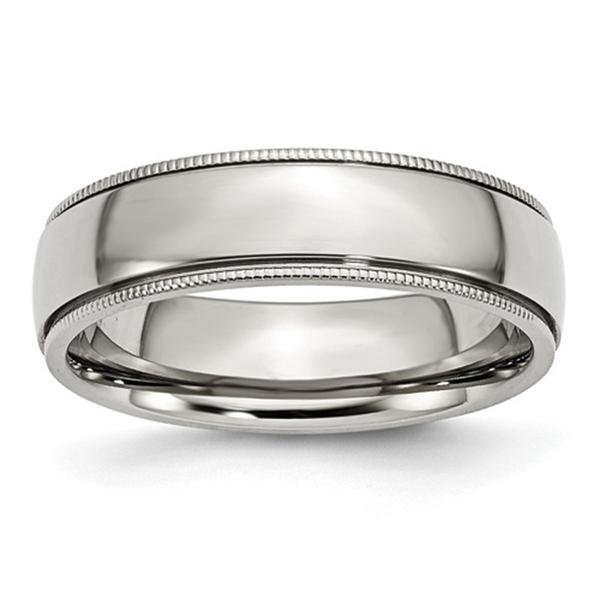 Mens Gentlemen's Classics(tm) 6mm Grooved & Beaded Band
